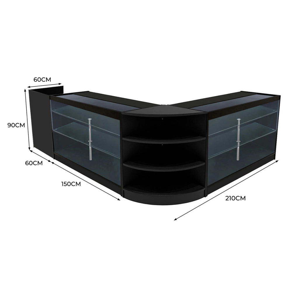 Set Banconi LED Astro Nero K1500 LM60 TB60 Vetrina Negozio con Chiavi