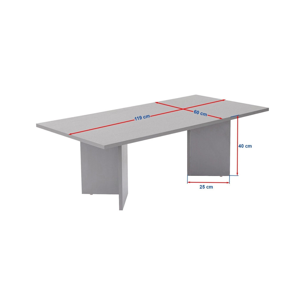 Turate, Tavolino da Salotto Forma Rettangolare, 119x60x40h cm Bianco Marmo