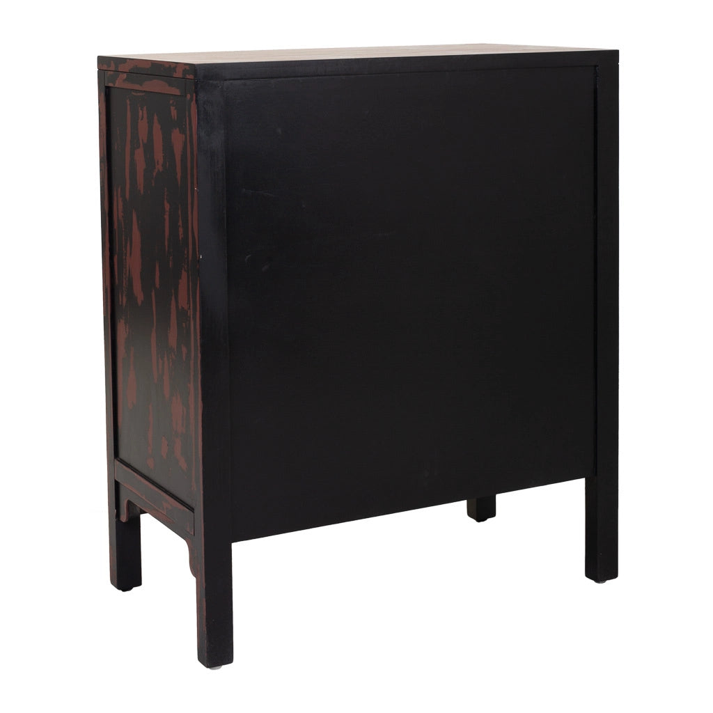 Mobile da ingresso in legno rosso 66x36x78h