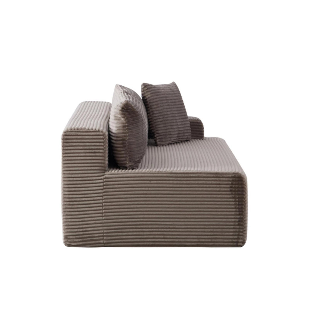 Divano modulare, divano compatto, tessuto chenille, schiuma ad alta elasticità 30D, base antiscivolo, 2 posti, grigio