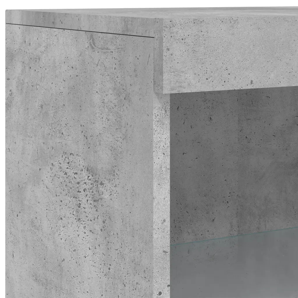 Credenza | Madia | Buffet da pranzo | Armadio da pranzo con Luci LED Grigio Cemento 60,5x37x100 cm