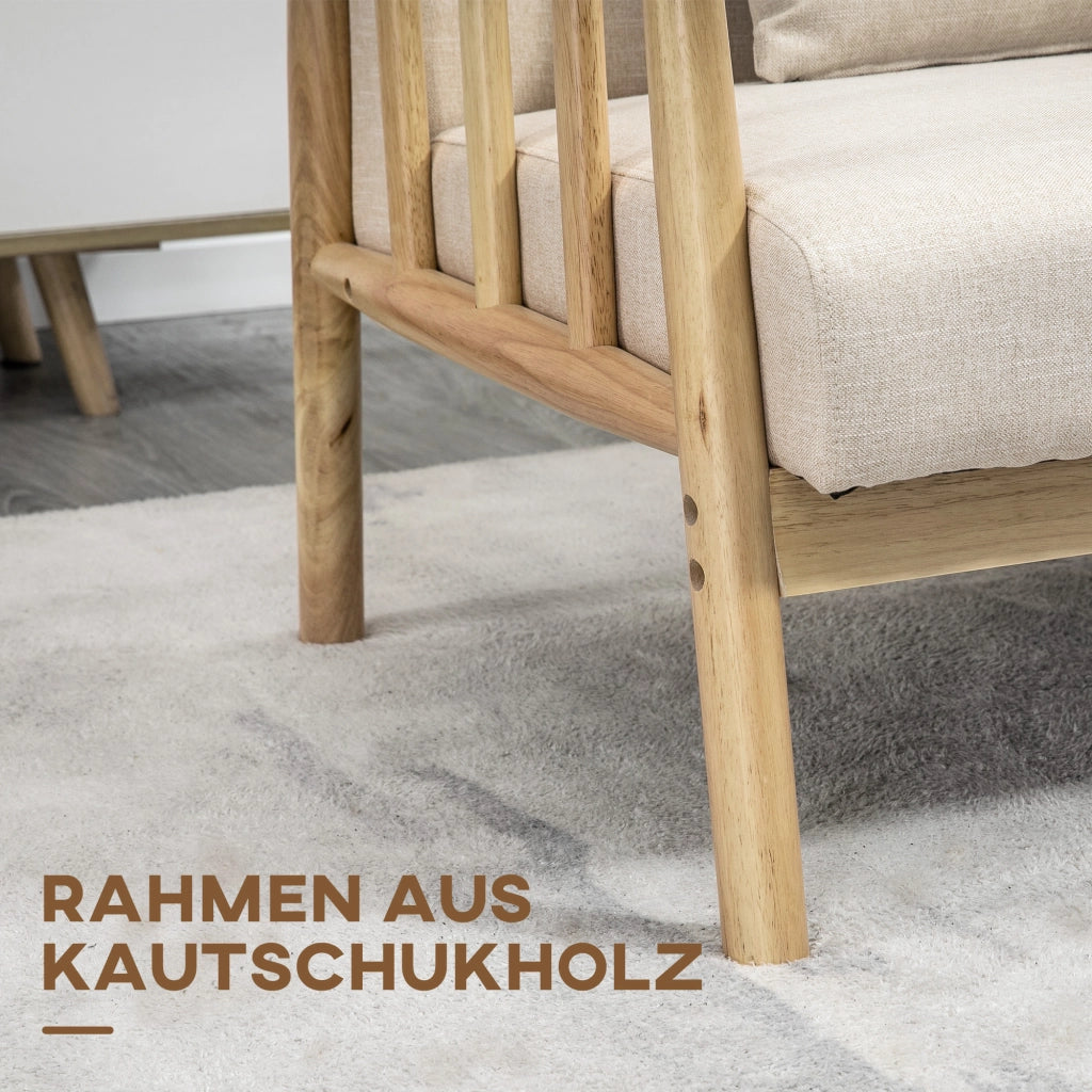 Divano 2 posti in tessuto ¨C zephmum ¨C beige 123x69x74 cm