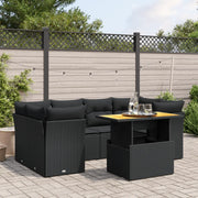 Set Divani da Giardino con Cuscini 7pz Nero Polyrattancod mxl 90246