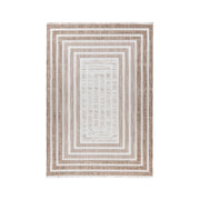 Tappeto moderno Sarai a motivo geometrico marrone e beige