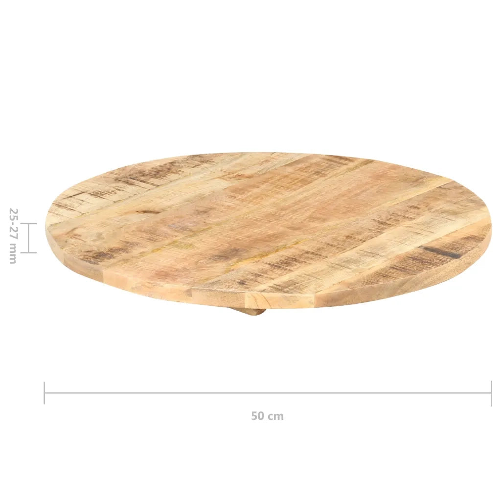 Piano Tavolo in Legno Massello di Mango Rotondo 25-27 mm 50 cm 286005