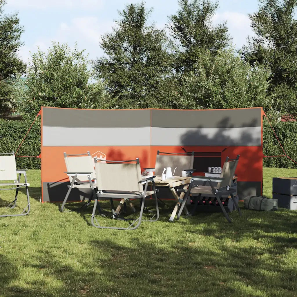 Frangivento Campeggio Grigio Arancione 340x130 cm Impermeabile 4009659