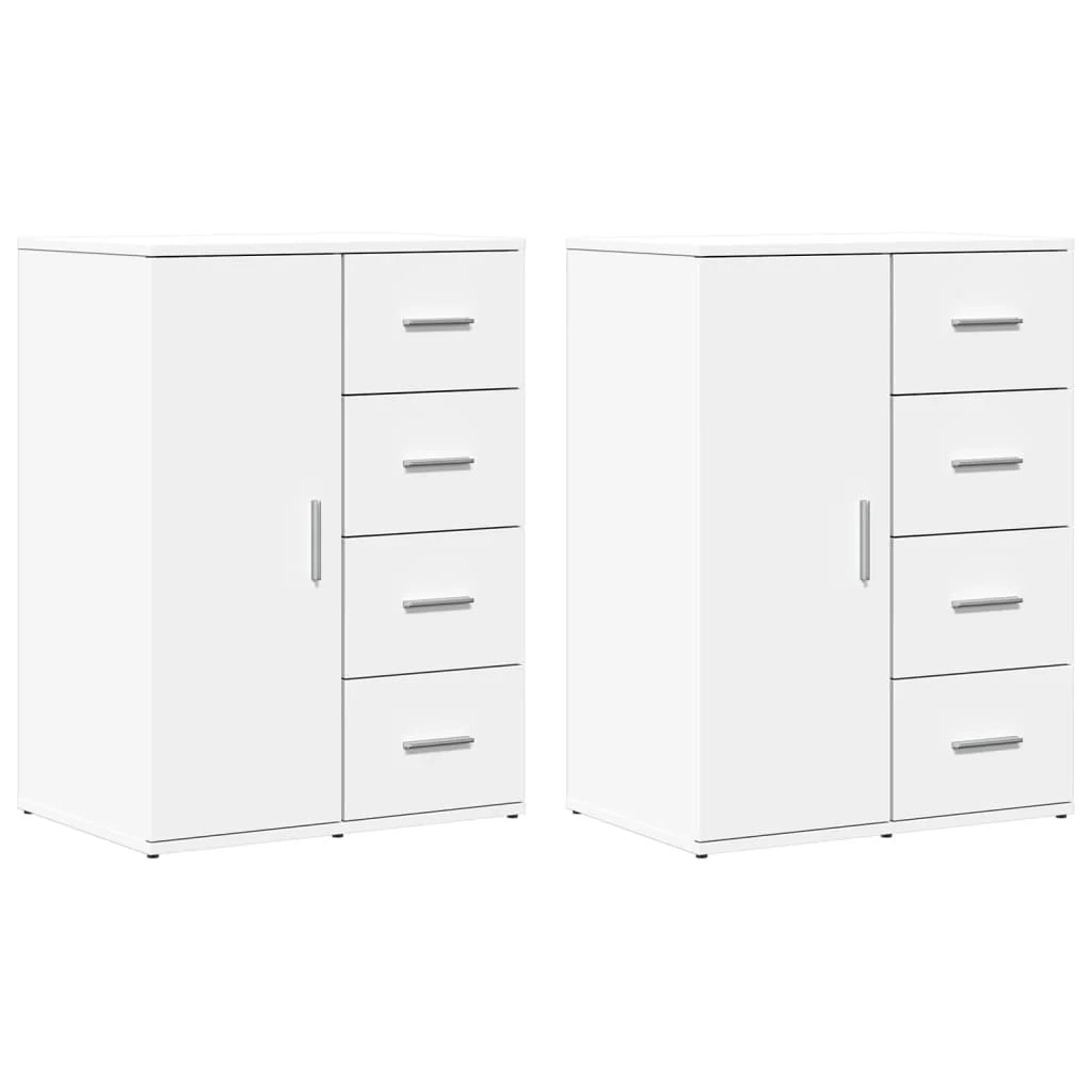 Buffet credenza cassettiera armadio mobile contenitore organizer per cucina soggiorno salotti set da 2 59 x 39 x 80 cm legno ingegnerizzato bianco 02_0036667