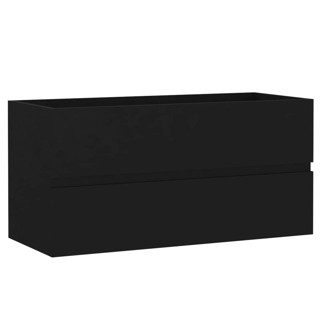 Mobile lavabo con vasca integrata 91 x 39,5 x 18,5 cm truciolare nero 02_0006515
