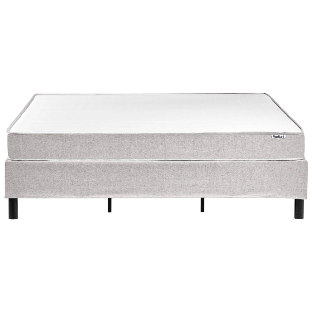 Letto matrimoniale con rete in tessuto 180 x 200 cm con materasso a molle insacchettate senza testiera camera da letto grigio chiaro