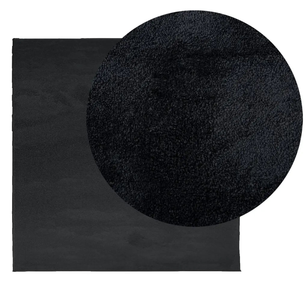 vidaXL Tappeto OVIEDO a Pelo Corto Nero 120x120 cm