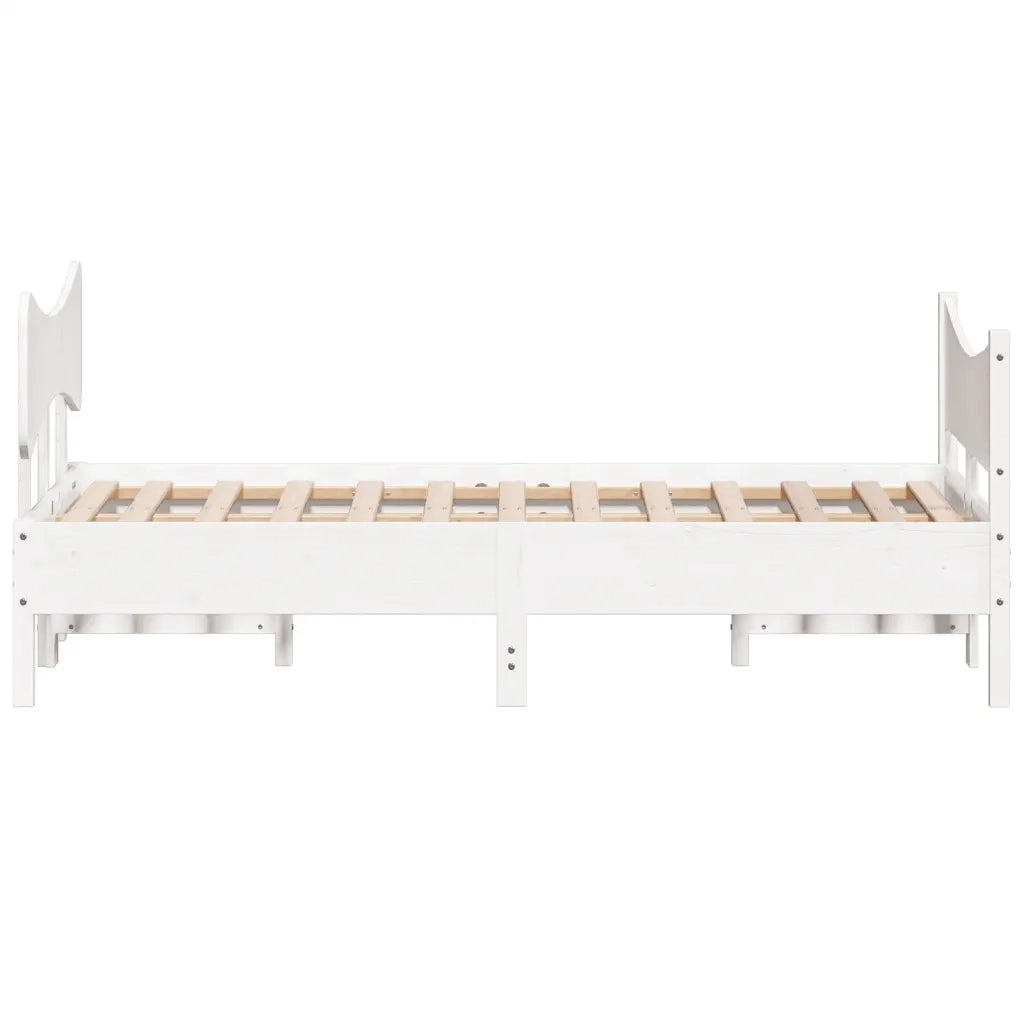 vidaXL Letto senza Materasso Bianco 120x190 cm Legno Massello di Pino