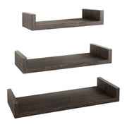 Set di 3 Mensole da Muro Modello CALAMITA MAXI, Mensole Muro Design, Mensola da Parete. Misure 60x8 p23.7 cm, 50x8 p23.7 cm e 40x8 p23.7 cm. Finitura   ROV. SCURO - MADE IN ITALY