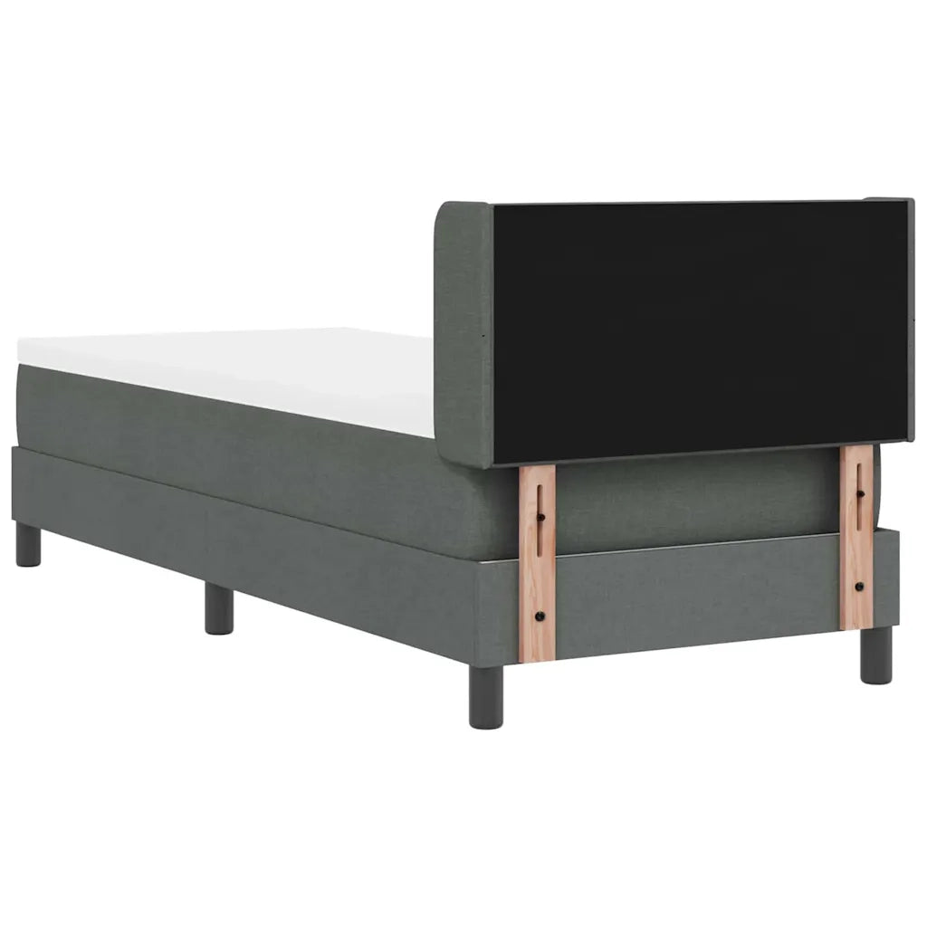 Letto a molle con testiera Grigio scuro 200 x 80 cm Tessuto 3341133