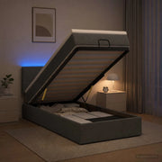 Letto Ottomano con Materasso e LED Grigio Scuro 80 x 200 cm 3456864