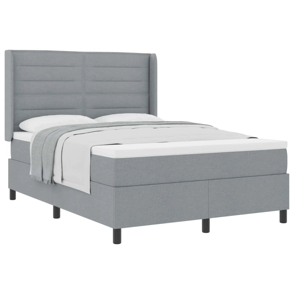 Letto a molle con materasso Grigio chiaro 200 x 160 cm Tessuto 3341588