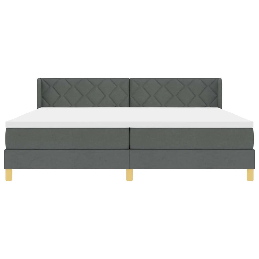 Letto a molle con materasso Grigio scuro 200 x 200 cm Tessuto 3341378