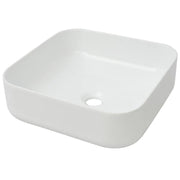 Lavandino-Lavello Quadrato in Ceramica Bianca 39x39x13,5 cm