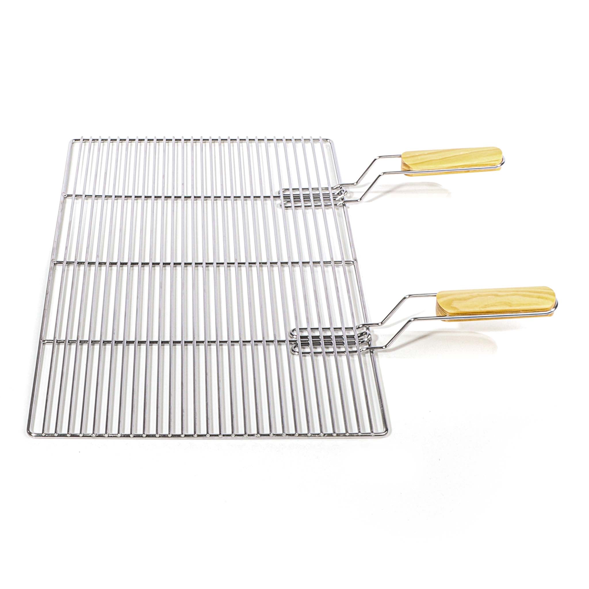 Griglia rettangolare per BBQ 60x40 cm In acciaio inox con manici Per grill a gas, a sfera ecc