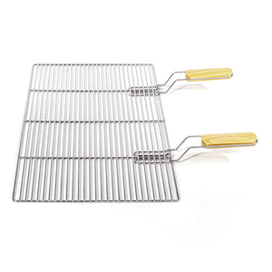 Griglia rettangolare per BBQ 60x40 cm In acciaio inox con manici Per grill a gas, a sfera ecc