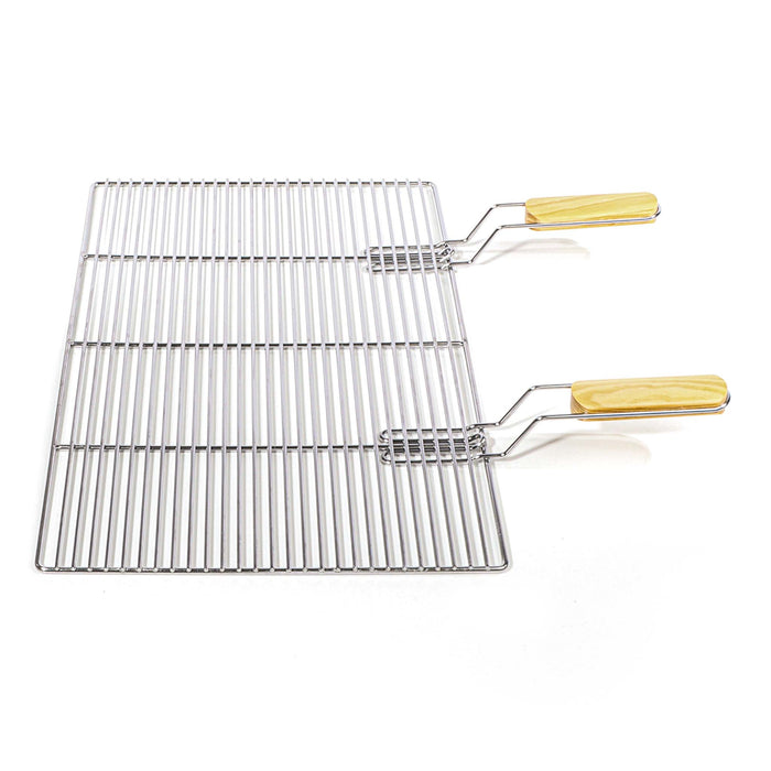 Griglia rettangolare per BBQ 60x40 cm In acciaio inox con manici Per grill a gas, a sfera ecc