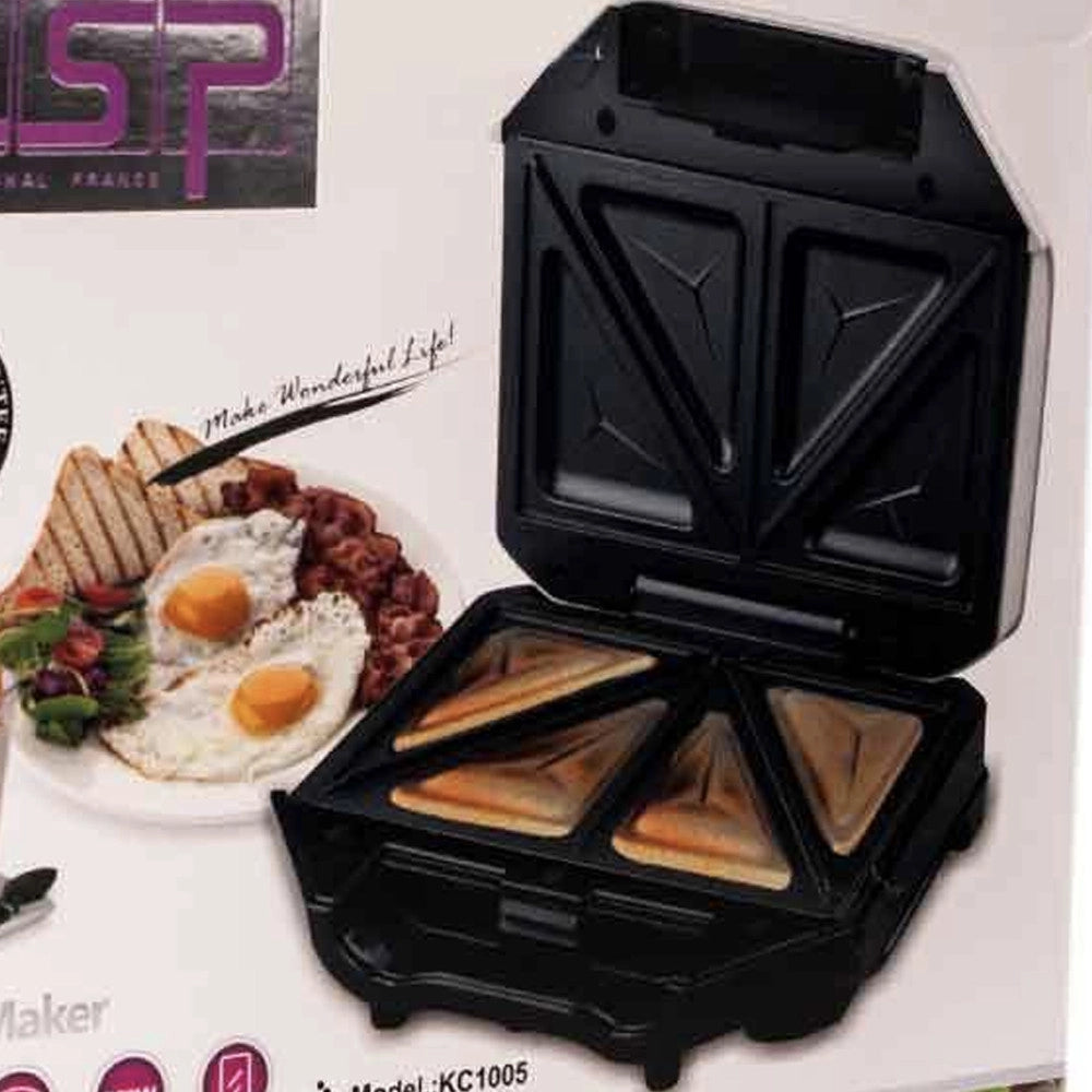Trade Shop - Tostiera Elettrica Piastra Grill Sandwich Antiaderente Tostapane Elettrico 750w -