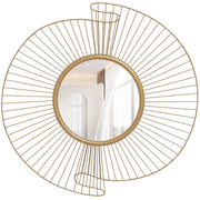 Specchio rotondo decorativo ¨C Zephmum ¨C Dorato metallo 60 cm