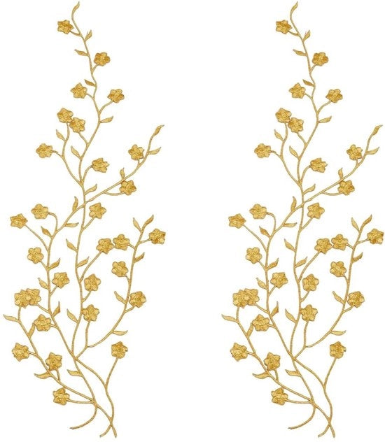 Bordure a Telaio in Coton con Applicazioni Oro - Opstrijkbaar