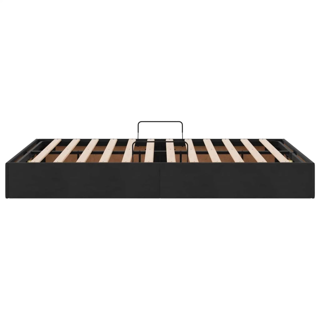 Letto ottomano con archiviazione Nero 120 x 200 cm Velluto 3442876
