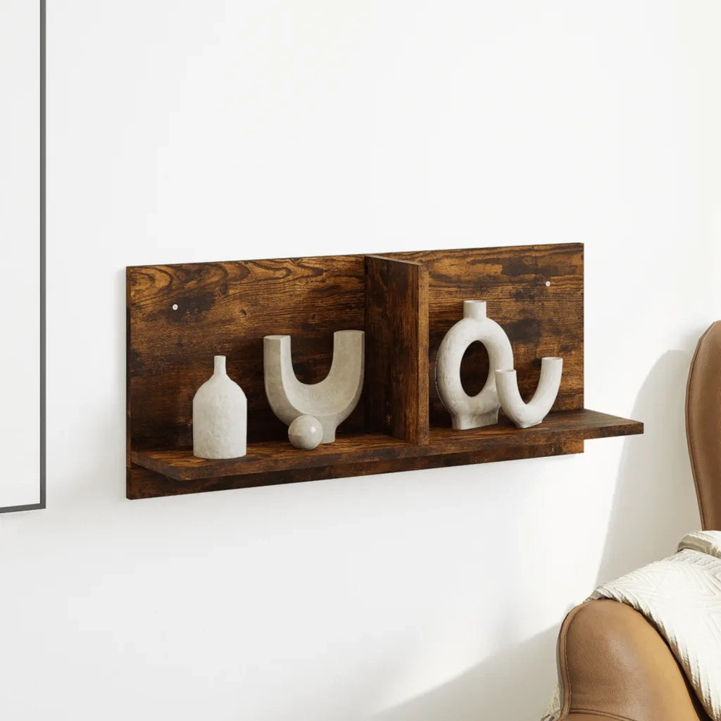 Mobile a Parete 70x16,5x30 cm Rovere Fumo in Legno Multistrato