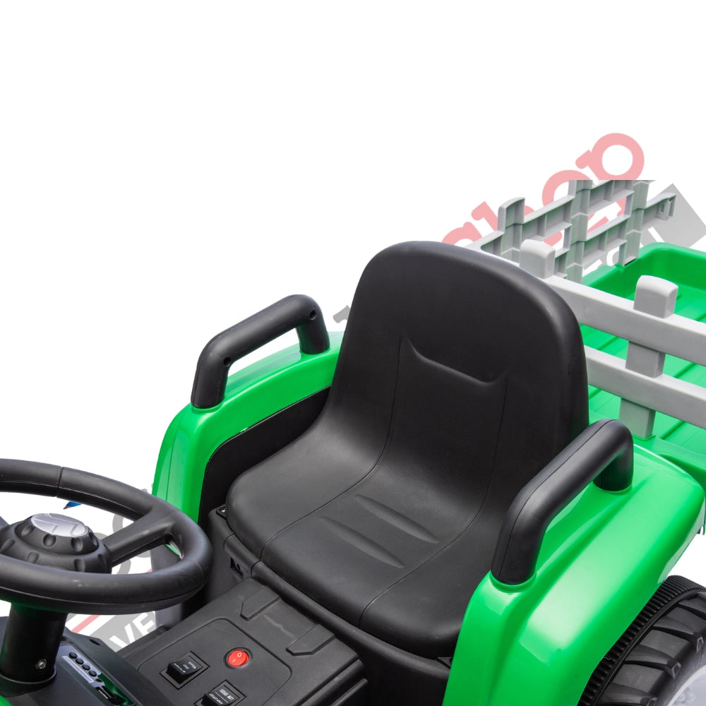Tecnobike Shop - Trattore Elettrico Per Bambini  con Rimorchio 12V-Verde