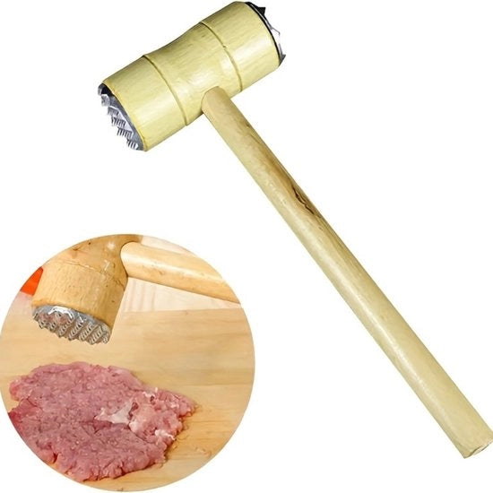 Martello da carne - Macchina per affettare carne - Strumento per sminuzzare carne - Plettro per carne - Accessori per BBQ - Martello da carne - Legno
