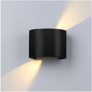 Trade Shop - Applique Parete Nero 28led 12w Ip55 Luce Fredda 6500k Calda 3000k Up & Down Es44 - -bianco Freddo      -