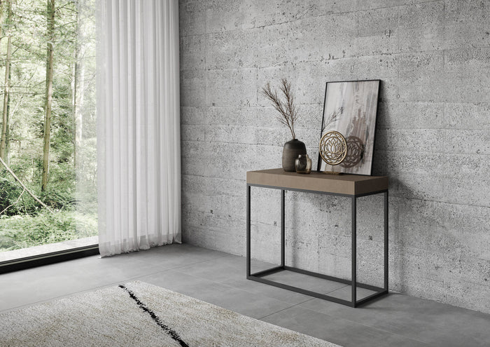 Consolle Allungabile 90-196x40x77 cm Nordica Small Tortora Telaio Antracite