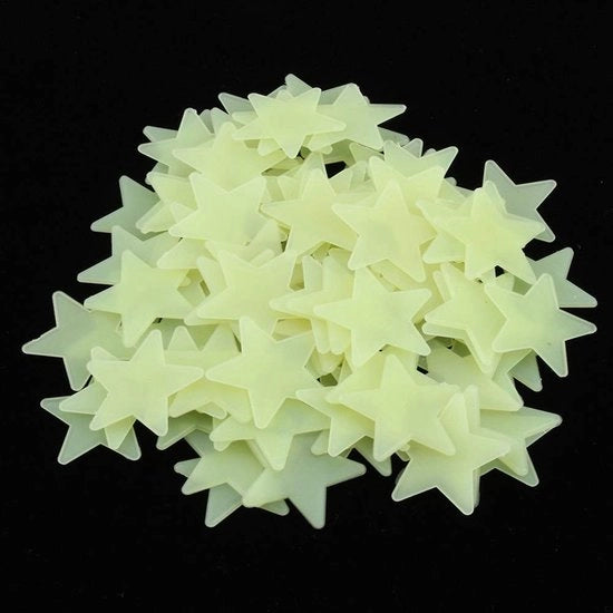 Stelle Luminescenti - 100 Stuks Stickere per Parete - Stelle che Fluorescono - Decorazione per Camera da Letto - Stickere Fluorescenti - Sicure e di Alta Qualità - Stickere per Parete