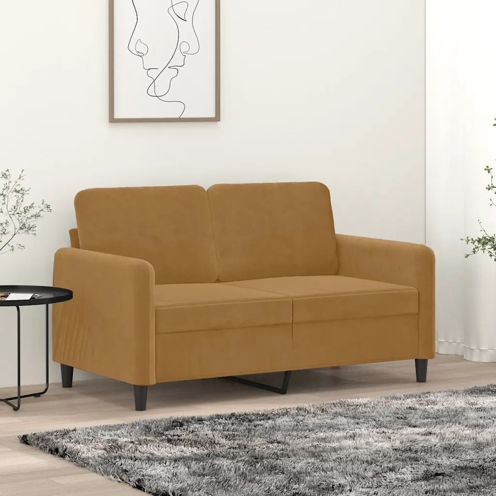 Divano a 2 Posti marrone 120 cm in Velluto 359439