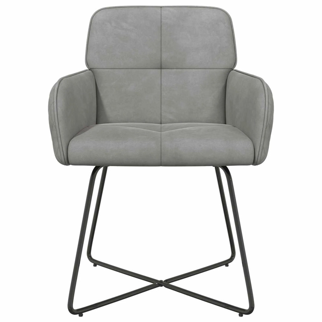 Sedie da pranzo 2 pcs Velluto (V) Grigio Chiaro 42034293