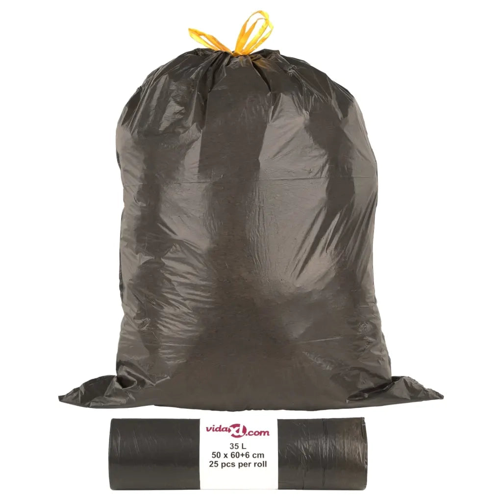 Sacchetti per Cestini con Coulisse 250 pz Neri 35 L 155342