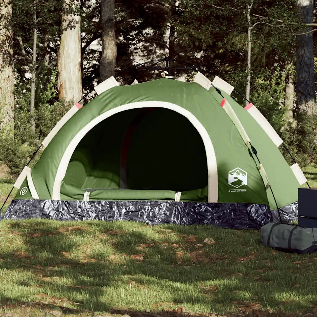 Tenda da Campeggio | Tenda Familiare 4 Persone Verde a Rilascio Rapido