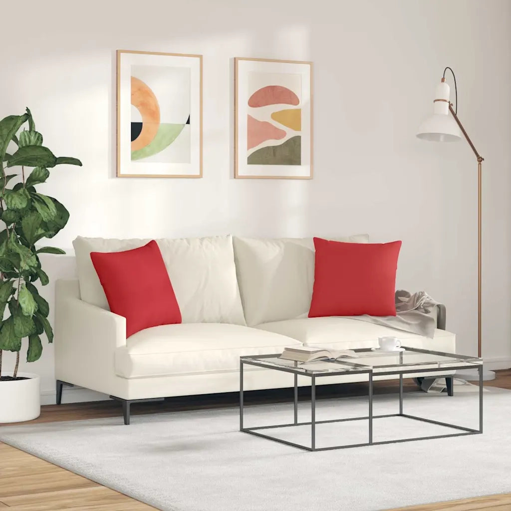 Cuscini da Divano 2 pcs Rosso 45 x 45 cm Tessuto
