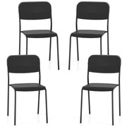 Set di 4 sedie da pranzo impilabili 48,5 x 44,5 x 81 cm comfort ottimale stile moderno PP nero 20_0011821