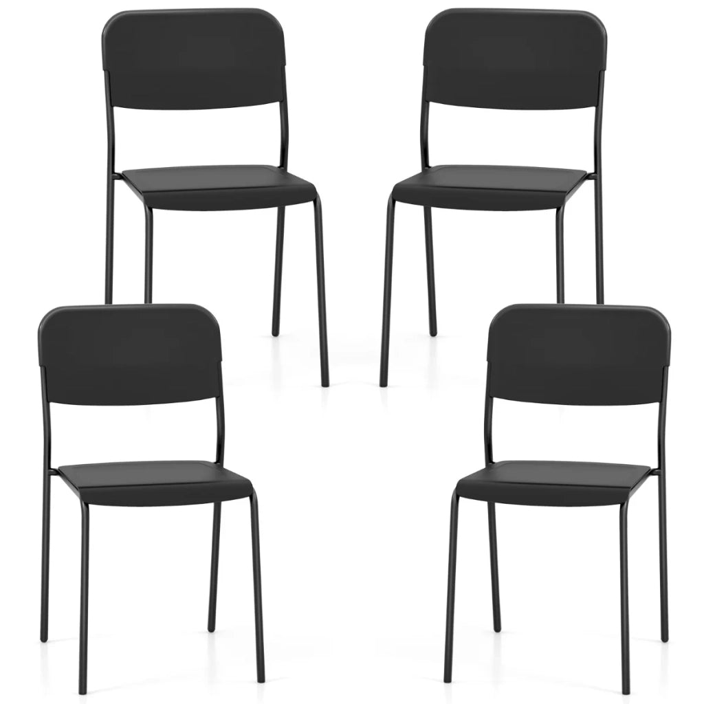 Set di 4 sedie da pranzo impilabili 48,5 x 44,5 x 81 cm comfort ottimale stile moderno PP nero 20_0011821