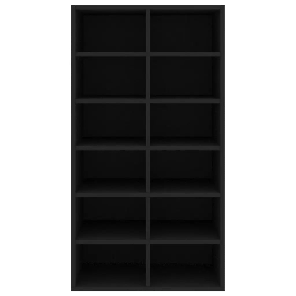 Scarpiera Nera 54x34x100,5 cm in Legno Multistrato 800397