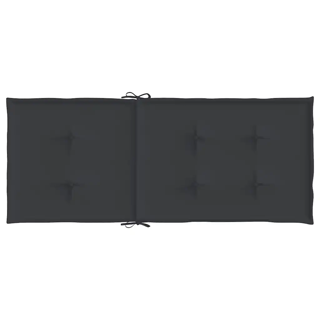 Cuscini per Sedie 2 pz Neri 120x50x3 cm in Tessuto 47538