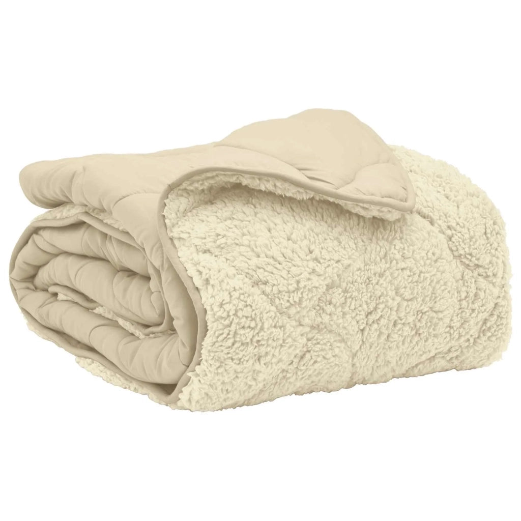 Piumone | Duvet Invernale Crema 155 x 200 cm Microfibra e Fleece Teddy