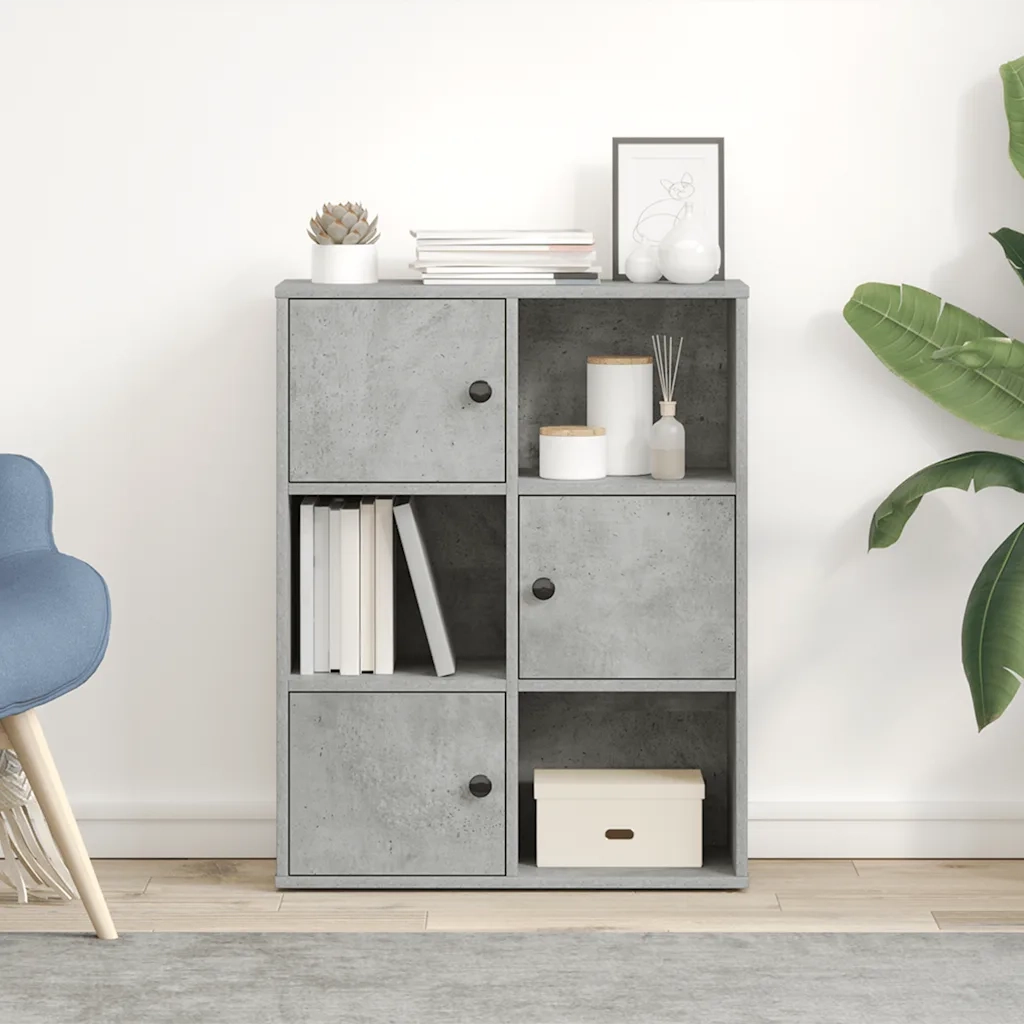 vidaXL Libreria Grigio Cemento 60x24x76,5 cm in Legno Multistrato