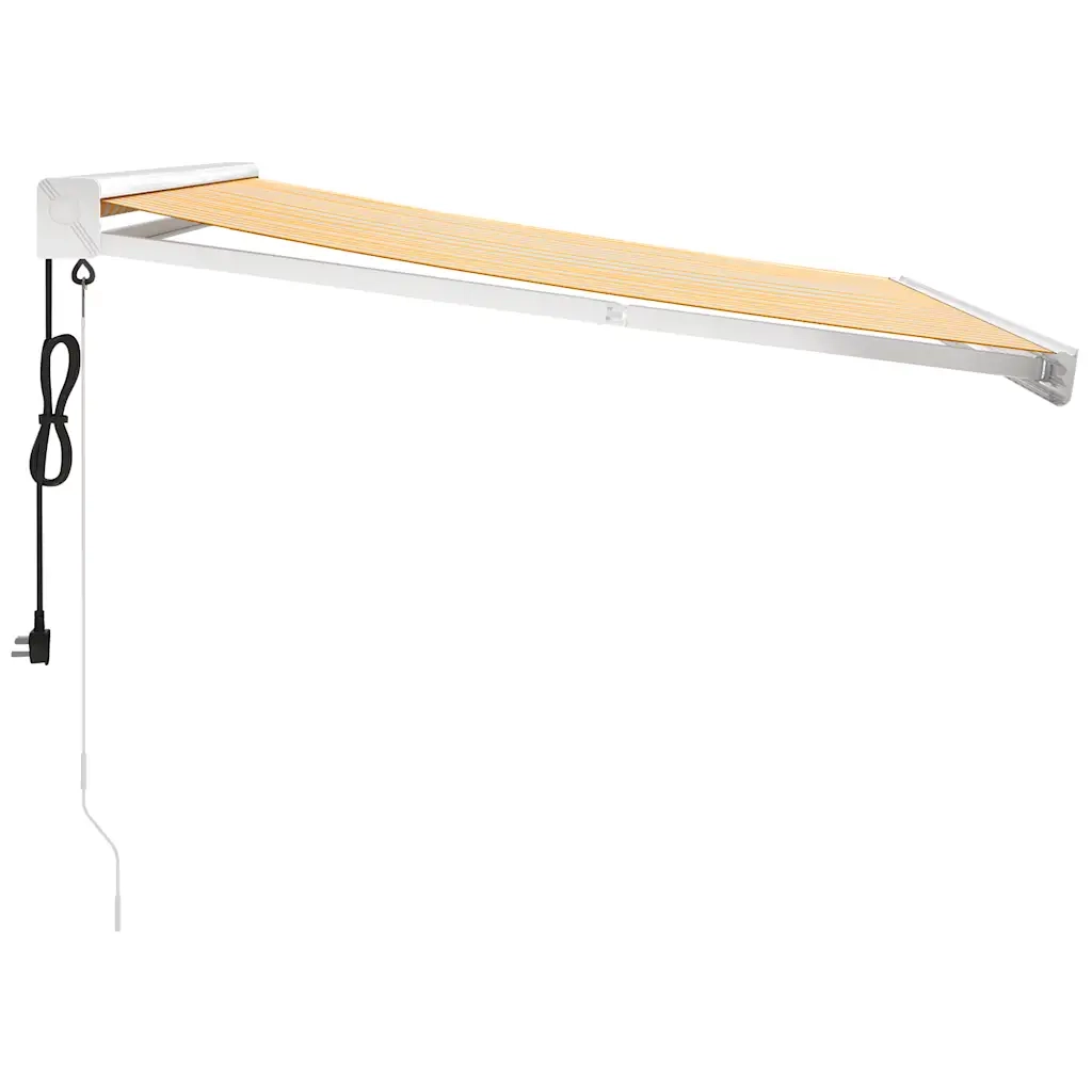 Tenda Retrattile Gialla e Bianca 3,5x2,5 m Tessuto e Alluminio 3154582