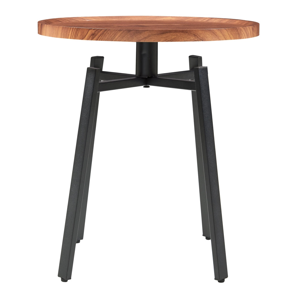 Tavolino Rotondo da Salotto Mippeena AxØ 54 x 50 cm - Nero /Effetto Noce [en.casa]