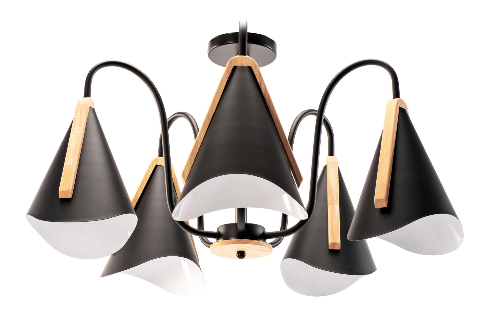 Plafoniera Scandinava A Cinque Bracci APP607-5C Nera