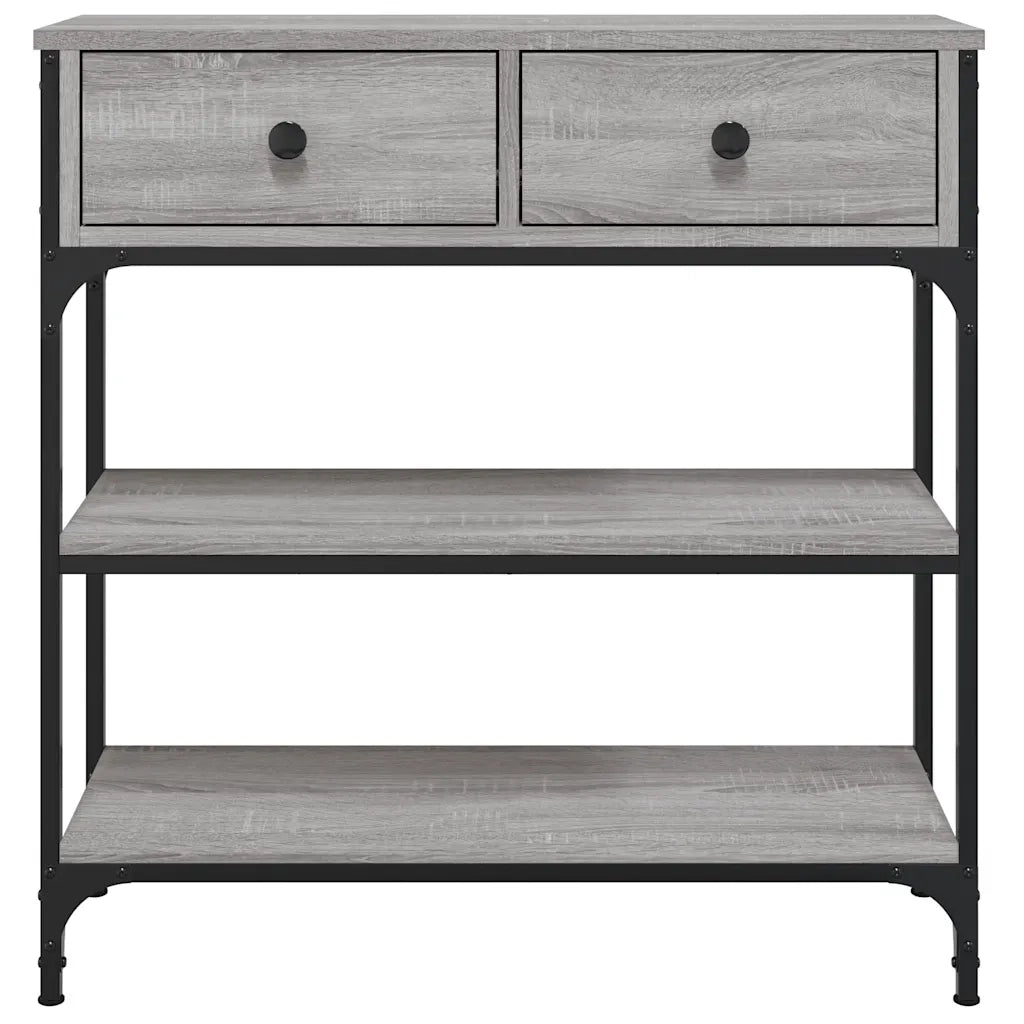 Tavolino Consolle-Tavolino da soggiorno-Tavolino da Salotto Grigio Sonoma 72,5x25x75 cm Legno Multistrato