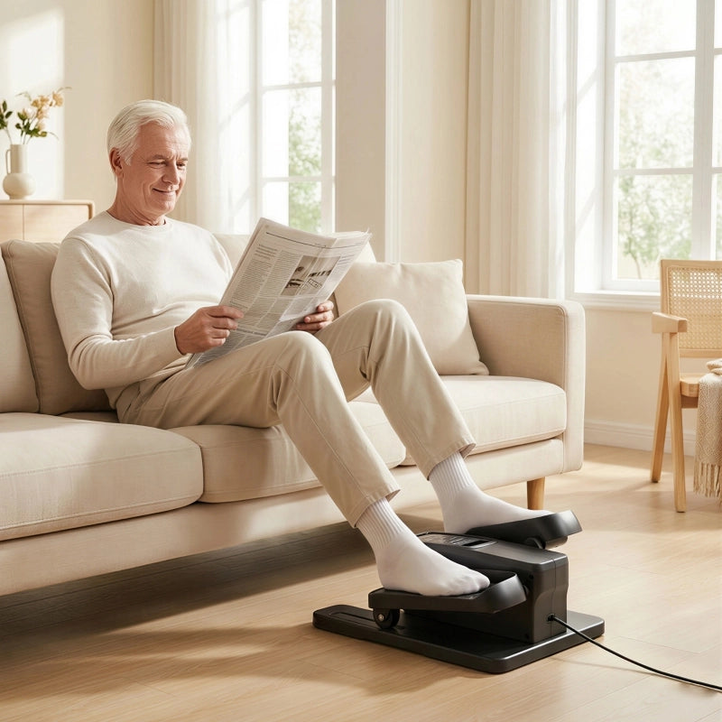 Mini ellittica per uso domestico, cross trainer elettrica da posizionare sotto il mobile con telecomando, display a LED, 12 velocit¨¤